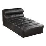 Ramsay Leather Black Chaise Lounge image 2