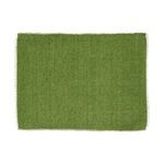 Rectangular handwoven Frivole cotton placemat in solid light green with fringed edges