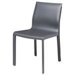 Modern Colter Dining Chair in sleek gray with cushioned seat and backrest, four straight legs