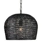 Product Image 4 for Piero Small Black Woven Pendant from Currey & Company