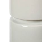 Close-up of Charles Lamp ceramic body showing smooth opaque glaze and glossy finish on column sections