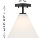 Blair mini pendant with dimension annotations indicating 10 inch diameter and adjustable height