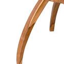 Fine wood grain and color variation visible on the smooth polished curved leg