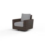 Montecito swivel rocker club chair with Cognac multi-colored resin wicker frame and light gray cushions