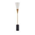 Martini Black Torchiere Table Lamp with unlit shade against white backdrop, showing gold stem and marble base