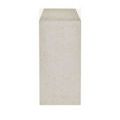 Side view emphasizing thickness of terrazzo legs and tabletop