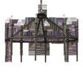 Blackthorn Chandelier with medieval textured aged bronze aluminum frame and ten candle-style bulbs