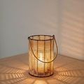 Product Image 3 for Natural Iron & Bamboo Round Lantern Dia 7.25" from BIDKHome