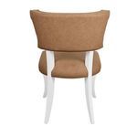 Product Image 2 for Round Back Dining Chair With Matte White Lacquer Legs Upholstered from Worlds Away