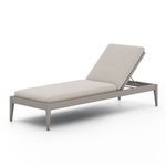 Sherwood Modern Stone Grey Outdoor Chaise angled with adjustable backrest partially raised