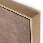 Close-up of wooden frame corner with visible natural wood grain on Midnight Harvest painting