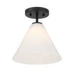 Blair mini pendant viewed from a slightly lower angle highlighting the open bottom of the glass shade