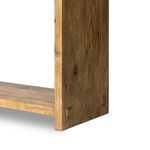 Detail of the side panel with visible knots and mortise and tenon style joinery