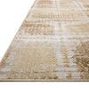 Low angle close-up showing the rug’s pile height and edge, highlighting textured weave and color shift