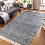 Product Image 3 for Reliance Hand-Woven Striped Wool Charcoal / Medium Gray Rug - 2' x 3' from Surya