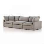 Stevie 3 Piece Sectional Sofa in beige with feather-blend cushions and soft durable upholstery
