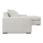 Thomas sectional side view emphasizing wide track arm and low wooden feet