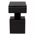 Back view of Danville Side Table showing its solid, continuous matte black iron construction