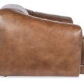 Side profile of Fleetwood Chair highlighting thick padded arm and leather texture