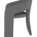 Side angle showing curved backrest, armrest, and tapered legs of shale grey Anise Dining Chair