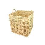Smaller basket viewed from front angled showing texture and handwoven pattern