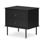 Billy nightstand angled view showing depth and legs extending beyond top edges