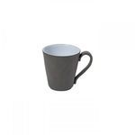 Set of 6 white Lagoa Eco Gres mugs with smooth matte exterior and glossy interior
