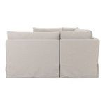 Straight back view emphasizing the flat slipcover fabric and snug cushion fit