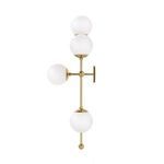 Side profile view of Armstrong 4 R Sconce showing globe arrangement and wall mount on white background