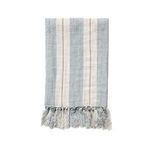 Product Image 1 for Laguna Linen Throw Blanket - Ocean /  Natural from Pom Pom at Home