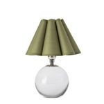 Giorgio Crystal Mini Lamp in studio view similar to primary, showing green scalloped shade and glass base
