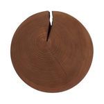 Top-down view of the end table with a prominent deep vertical crack interrupting the wood grain