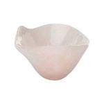 Front angle highlighting depth and curved lip of the soft peach marbled Bucolic Bowl