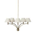 Linus Chandelier shown hanging straight with soft natural light highlighting bronze finish
