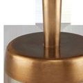 Detailed close-up of the lamp's brushed antique brass base