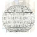 Back view of the pendant highlighting uniform strip wrapping around the globe