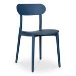 Single Kent chair angled left showing curved seat and back in blue