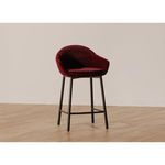 Single Emily counter stool placed in a minimalistic room with light wood floor and beige wall
