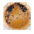 Top-down view highlighting the bowl’s interior marbling and circular shape