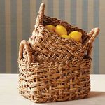 Product Image 2 for Eve Banana Leaf Baskets With Handles , Set Of 2 from Napa Home And Garden