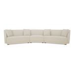 Fraser 3 Piece Modular Sectional in light beige with soft curves and angled seats on minimalist plinth base