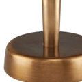 Close-up angle showing connection of brass stem to base of lamp