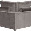 Back angle highlighting two bolstered pillows and clean straight lines on the Lucca sectional corner