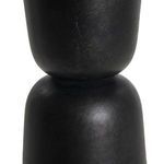Close-up of the smooth middle section of the sculpted pedestal base