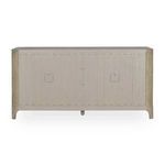 Back view with visible screws, leveler foot, and wood panel detailing on sideboard buffet