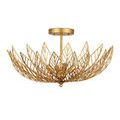 Leaflace Semi-Flush Mount showing full fixture with uniform leaf shapes and metal finish