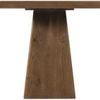 Front view of Driftwood End Table showing wood grain texture and base taper