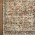 Corner section showing detailed pattern and color blend of grey, orange, and beige