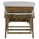 Croquet Teak Chaise side view with natural finish and no cushions, backrest flat
