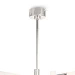 Ceiling mount and rod in polished chrome finish connecting chandelier to ceiling